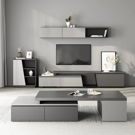 TROEC Extendable Modern Coffee Table With Storage Drawers