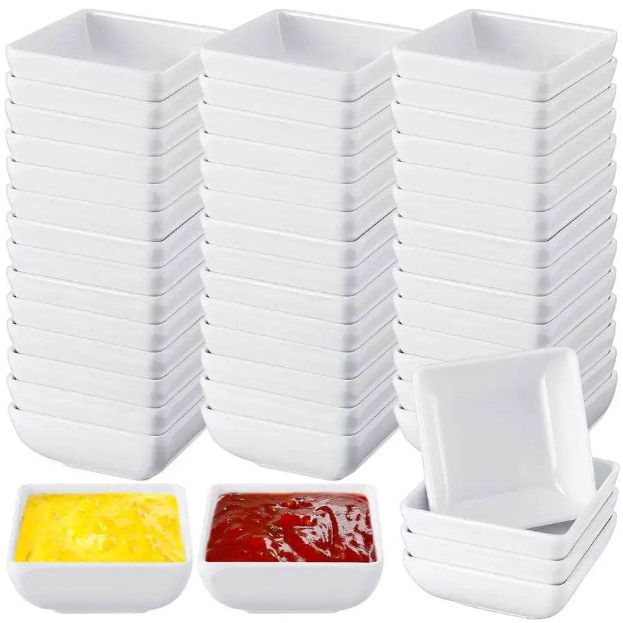XMSJ Melamine Dipping Bowls 50 Pcs Condiment Ramekins Serving Dishes