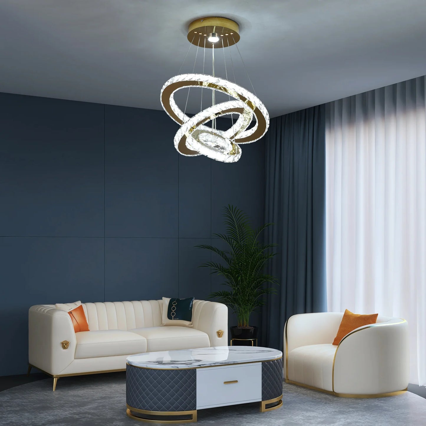 French luxury crystal chandeliers Hall living room Led ceiling lamp pendant ceiling light Room Kitchen Dining table decoration ﻿