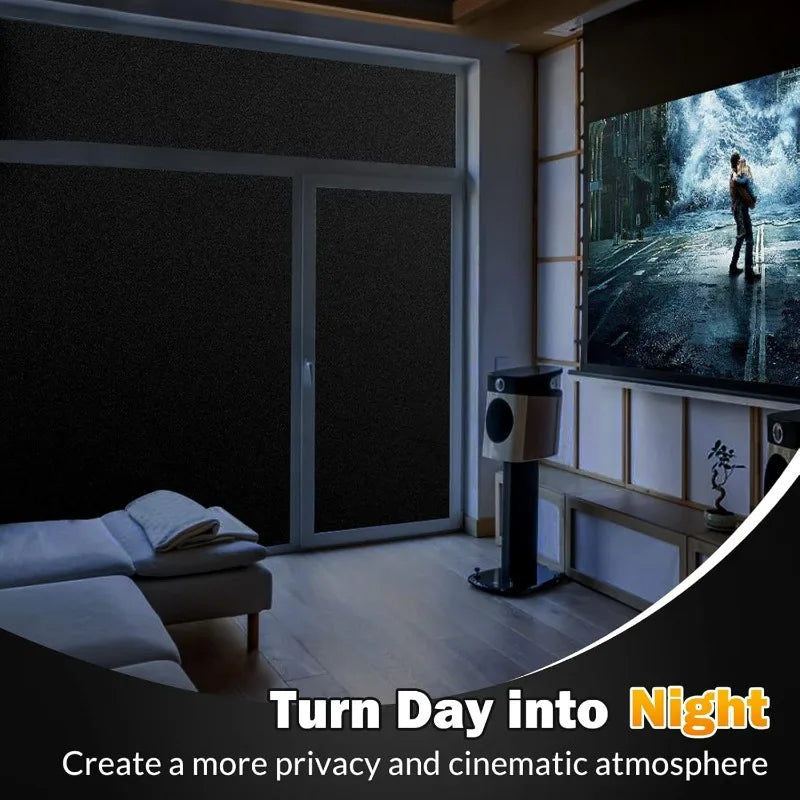 100% Blackout Window Film Removable Opaque Total Privacy & Sun Blocking Solution for Home Day Sleep Light Blocker