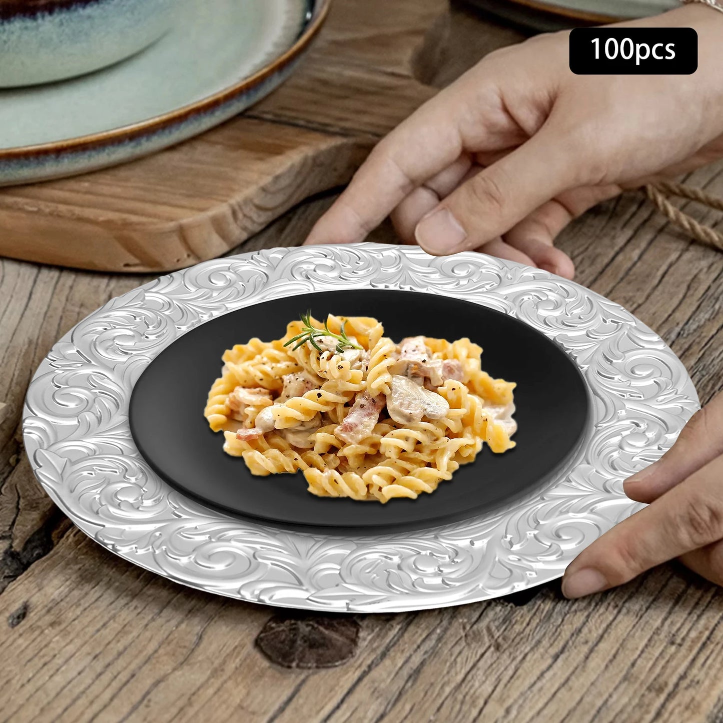 Charger Plates Set 100 Pieces for Wedding Party Decoration