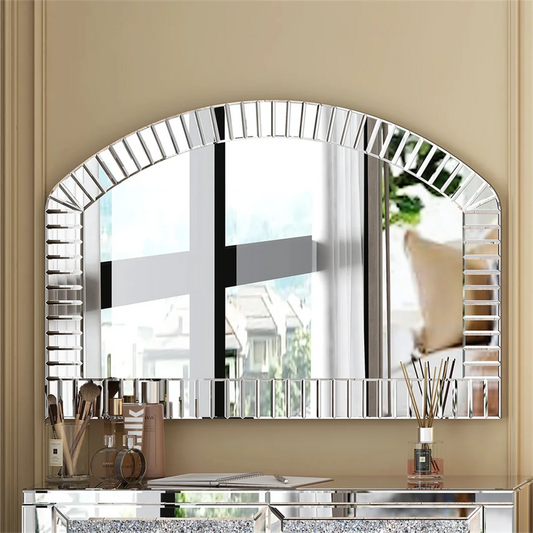 BORWARTH Arched Wall Mirror With Beveled Glass Frame