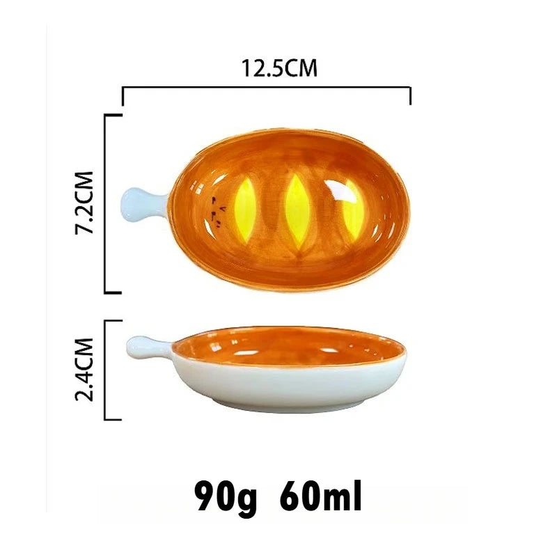 Ceramic Croissant Pattern Dessert Plate Cute Cartoon