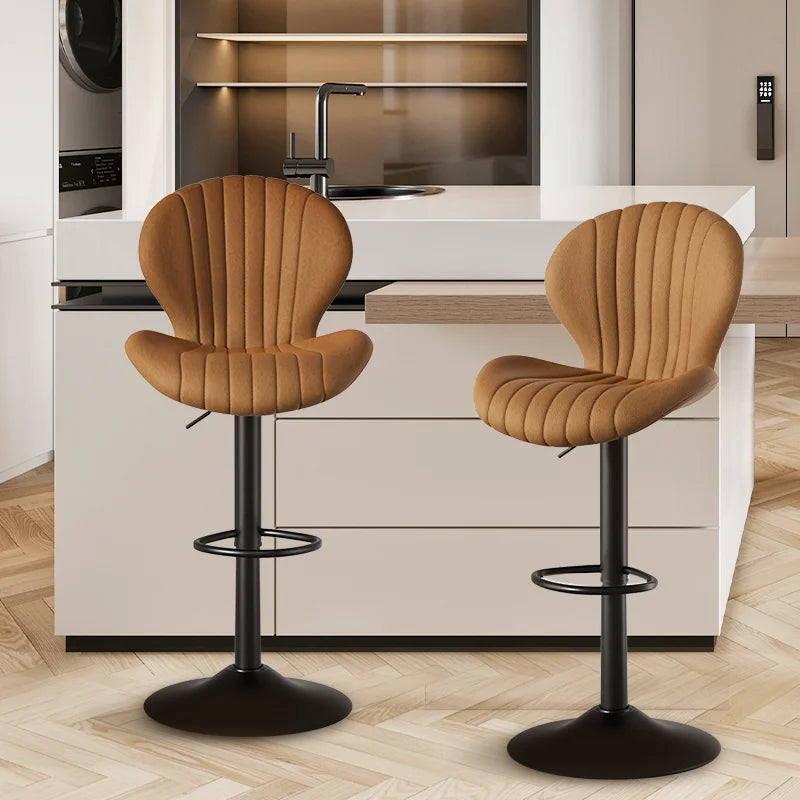 Modern Adjustable Height Rotating Backrest Dining Chairs Set Of 2
