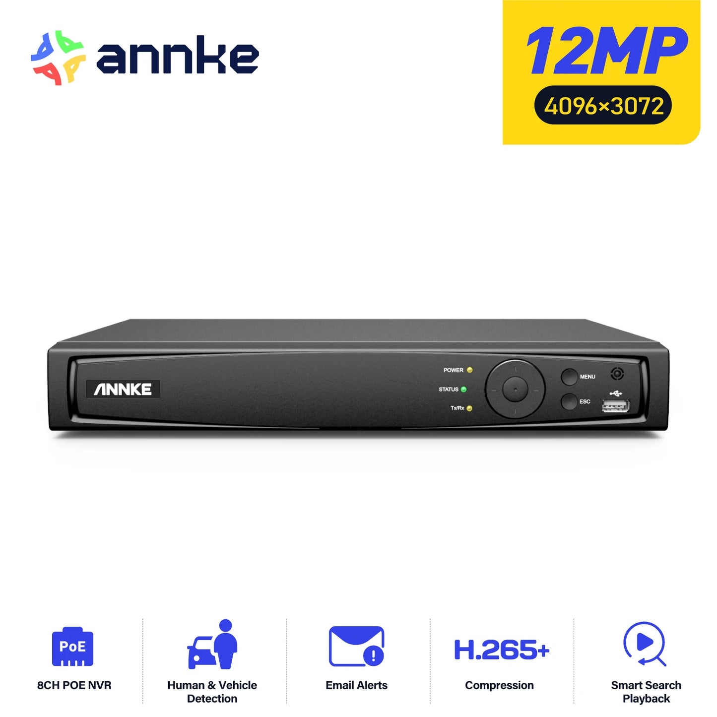 ANNKE 8/16 Channel POE NVR H.265 Plus Video Recorder