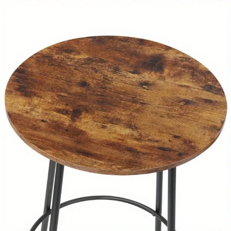 Round Bistro Counter Height Dining Table Set With Stools
