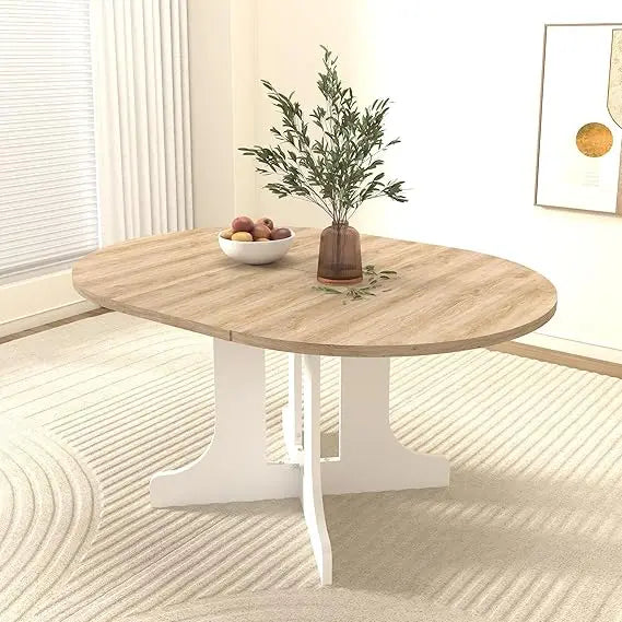 MKDK Extendable Farmhouse Dining Table For 6 To 10