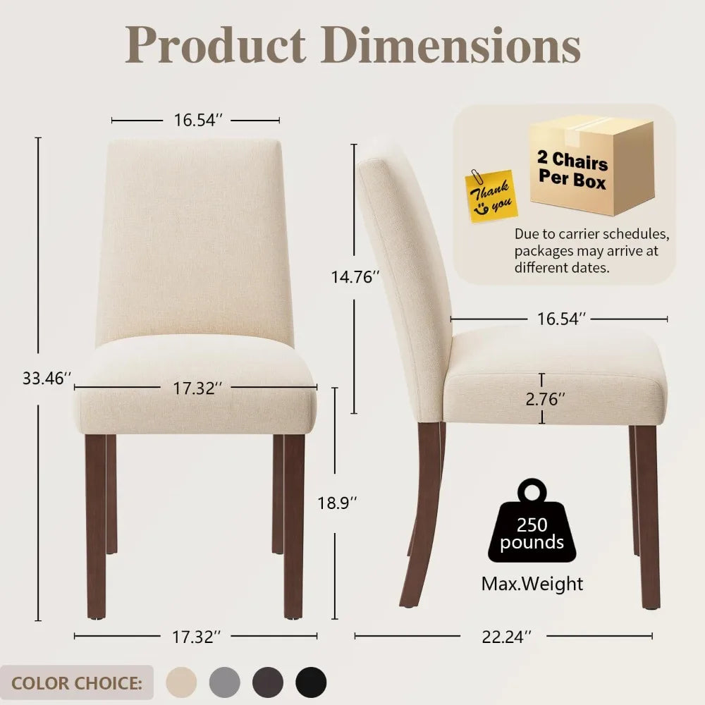 Four Piece Dining Chair Set Modern Upholstered Farmhouse Style