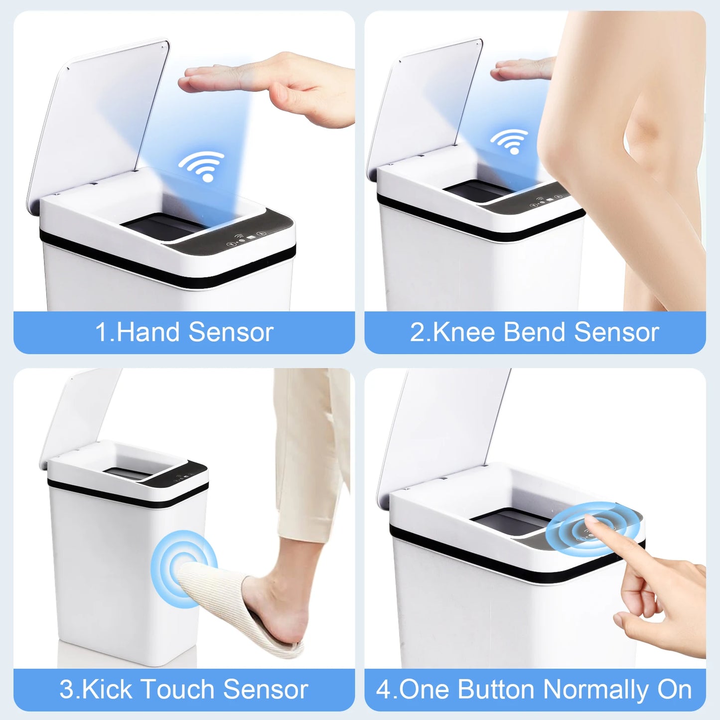 NONECN Touchless Trash Can With Motion Sensor Lid Compact