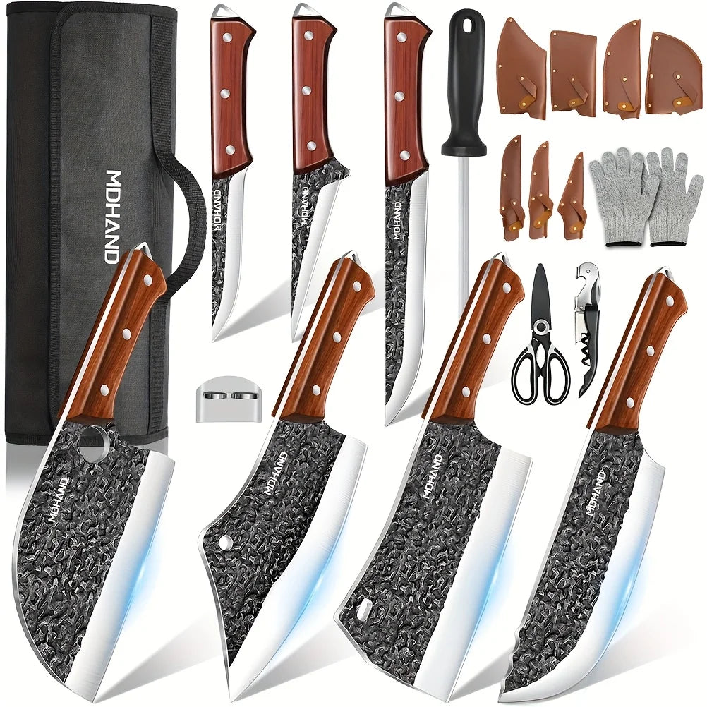 MDHAND Ultra Sharp 14pc Kitchen Knife Set With Cleaver