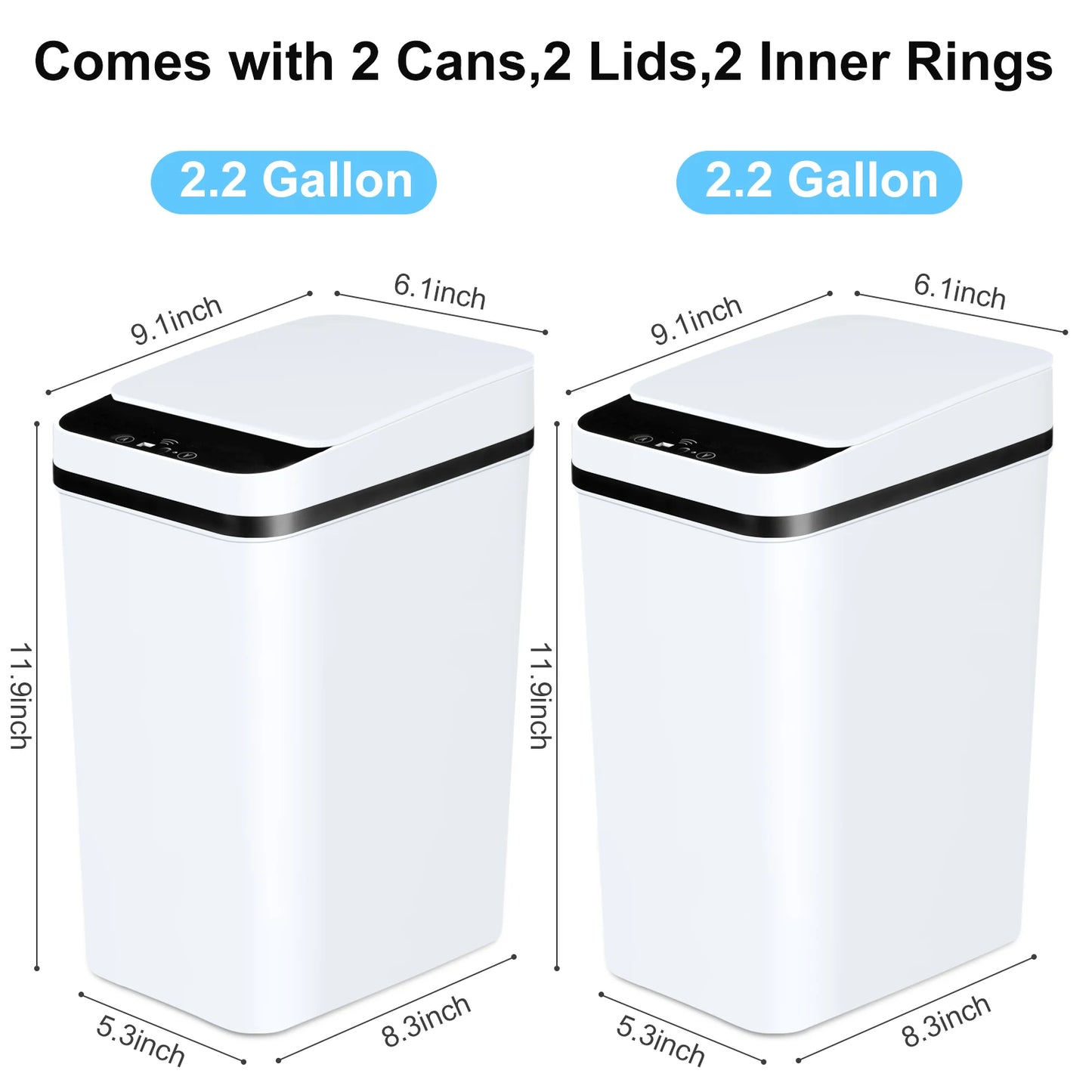 NONECN Touchless Trash Can With Motion Sensor Lid Compact