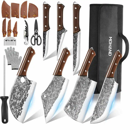 MDHAND Ultra Sharp 14pc Kitchen Knife Set With Cleaver
