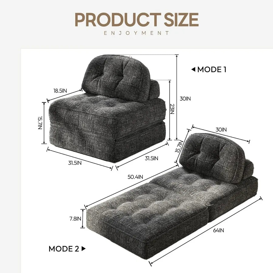 Dowinx Folding Sofa Bed With Pillow, Small Convertible Comfy Couch Bed For Adults Home Lounge And Gaming, Modern Comfortable Des