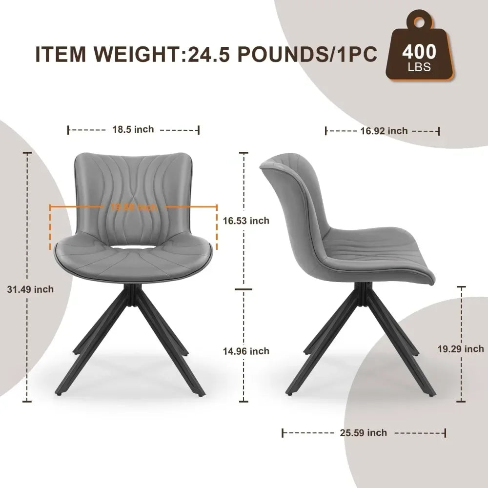 Dining Chair Set Of 6 Mid Century Faux Leather Chairs