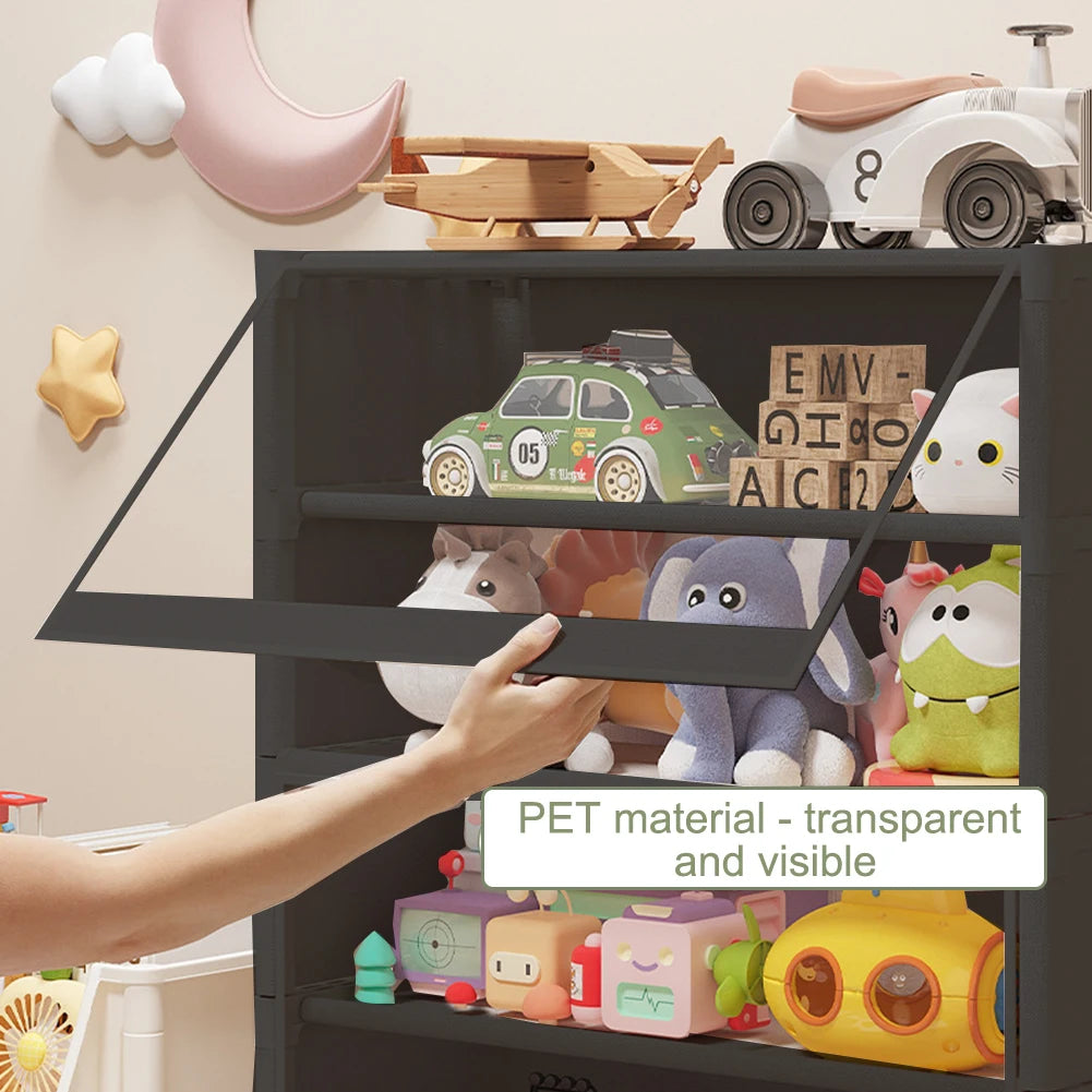 7 Tier Shoe Rack Organizer with Storage Bins and Doors