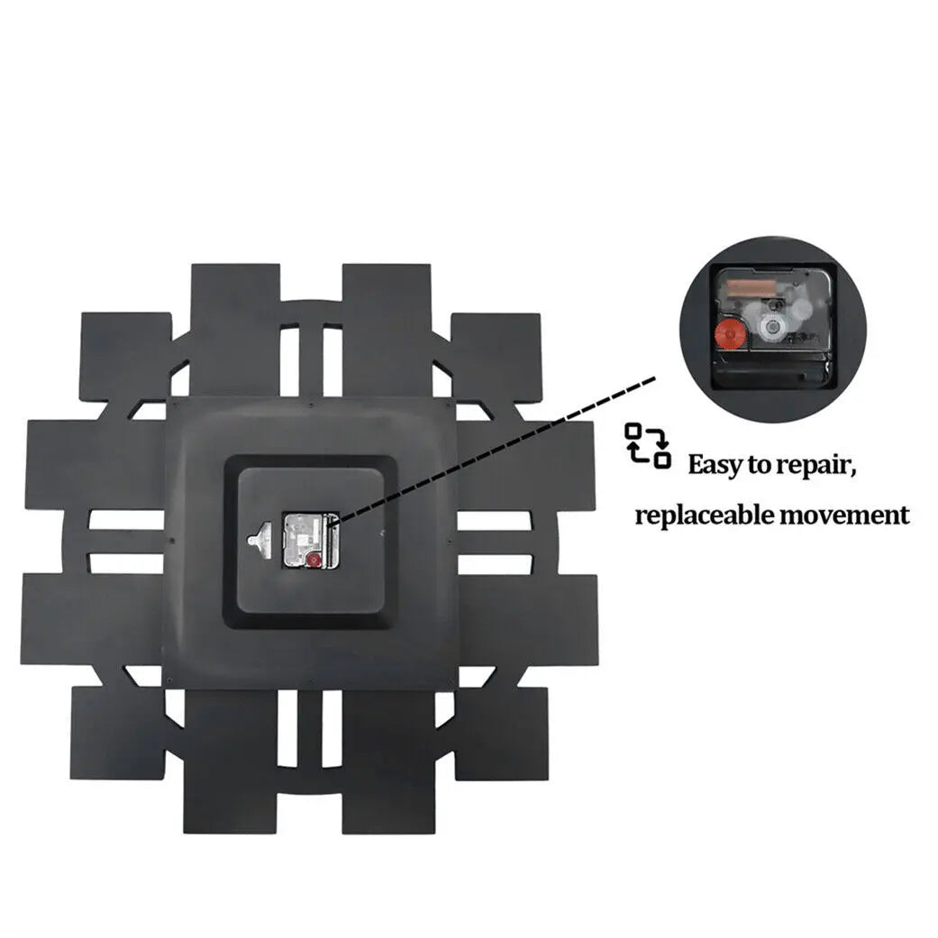 Wall Clock With Crushed Diamond Beveled Mirror Frame