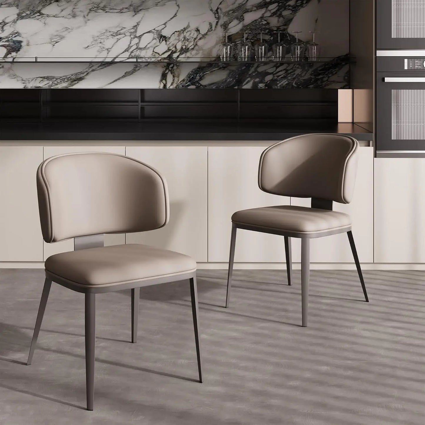 Comfortable Dining Chairs Set, Modern High Backrest, Fashionable Upholstered Kitchen Room Chair, Armless Dinner Room ，Customized