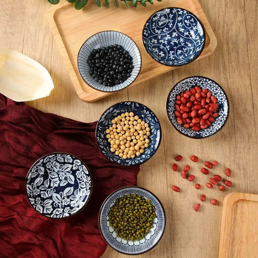 XMSJ 24 Pcs Japanese Soy Sauce Dipping Bowls Set Porcelain