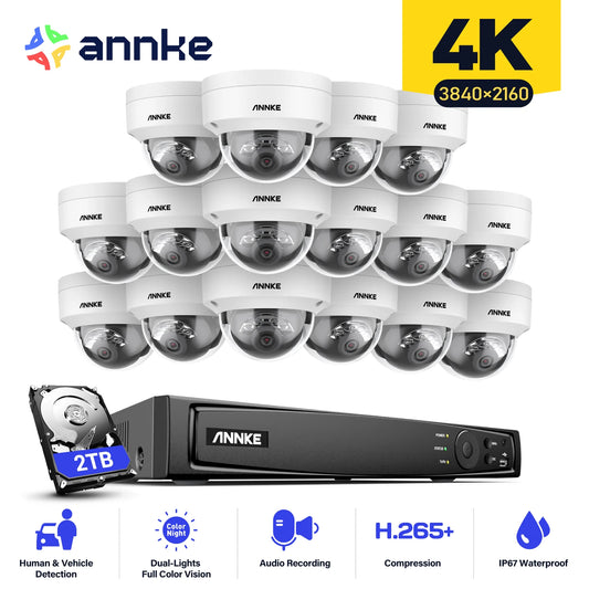 ANNKE 4K 8MP POE NVR Surveillance System With 16 Cameras