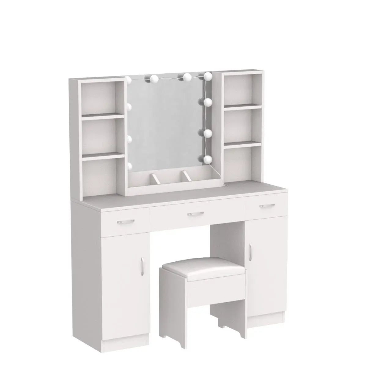Vanity Desk With Mirror And Adjustable Lighting Makeup For Bedroom