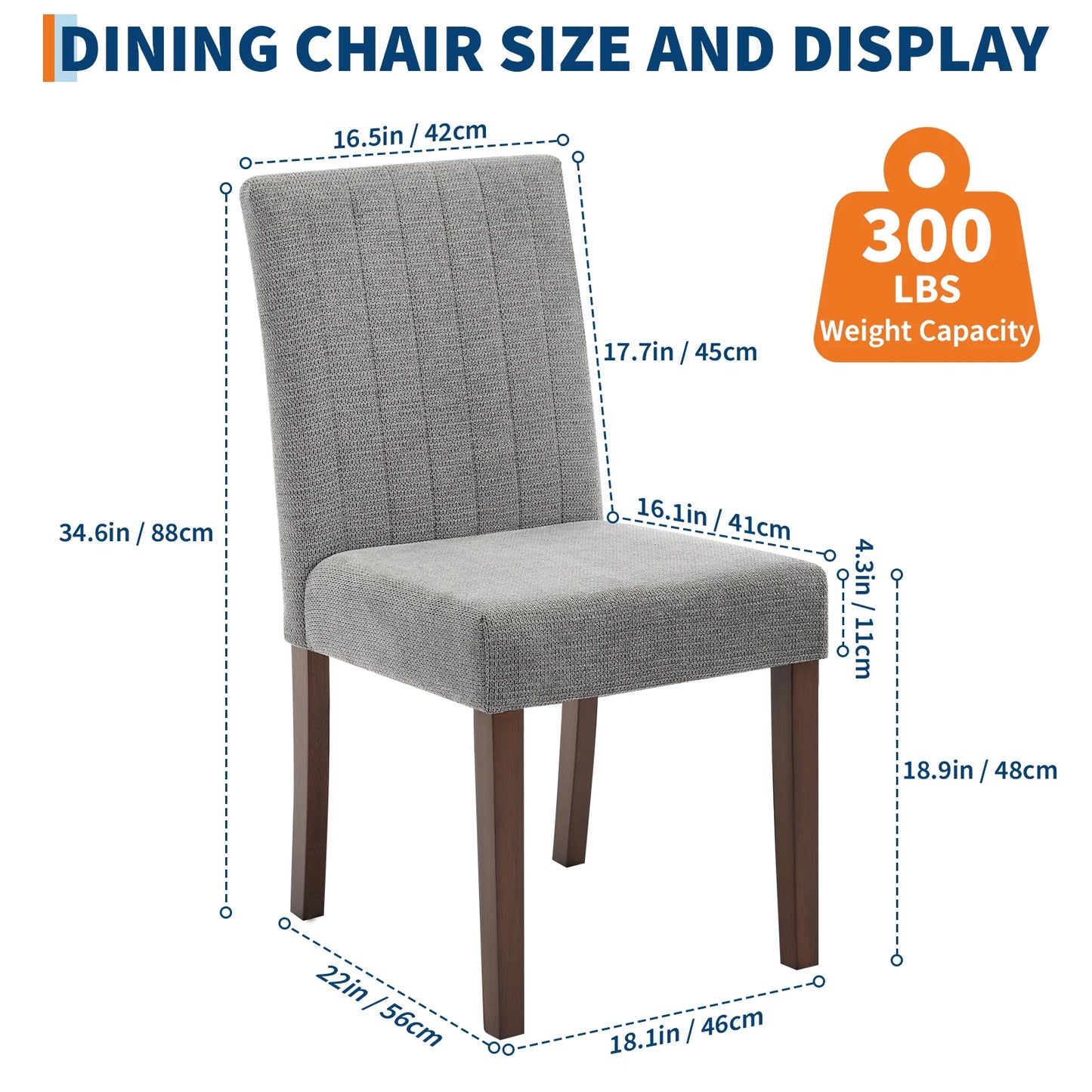 HiMISS Upholstered Dining Chairs Set of 2 Modern Parsons Design