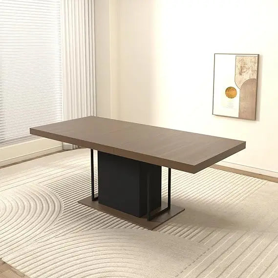 MKDK Extendable Farmhouse Dining Table For 6 To 10