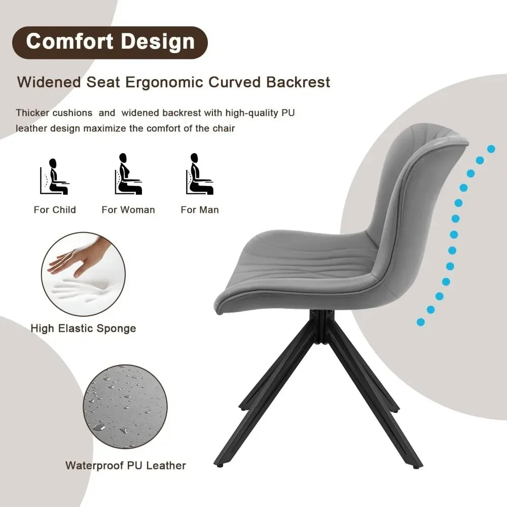 Dining Chair Set Of 6 Mid Century Faux Leather Chairs