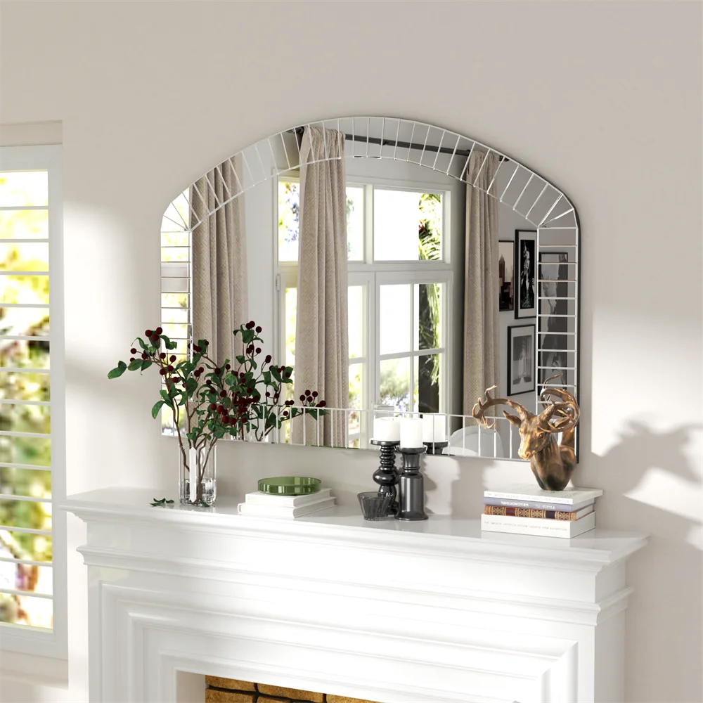 BORWARTH Arched Wall Mirror With Beveled Glass Frame