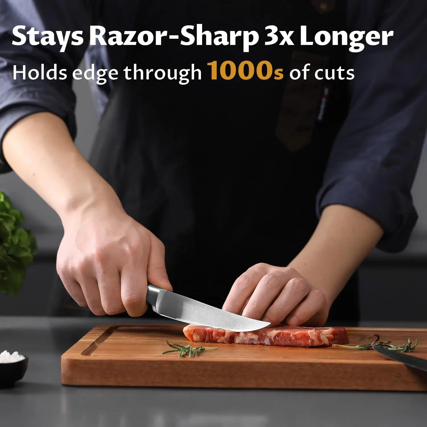 Steak Knives Set Of 8 Non Serrated German Stainless Steel