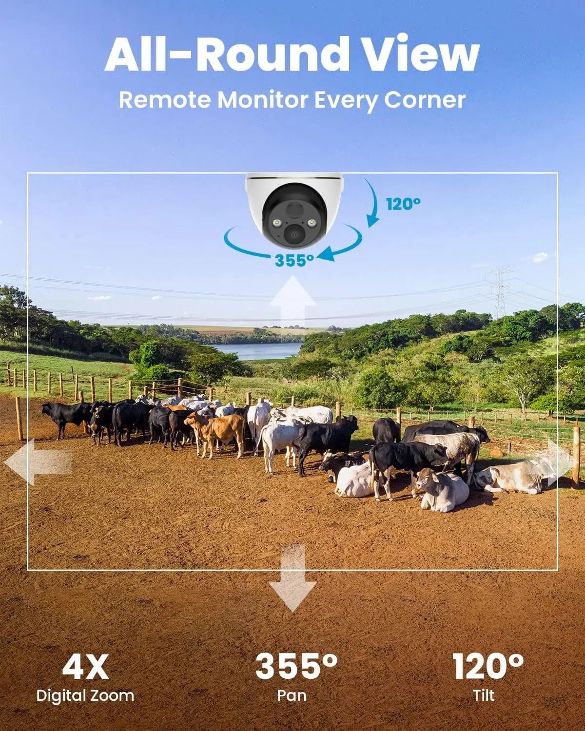 IEGEEK 4G LTE Outdoor Solar Wireless Surveillance Camera 2K IP