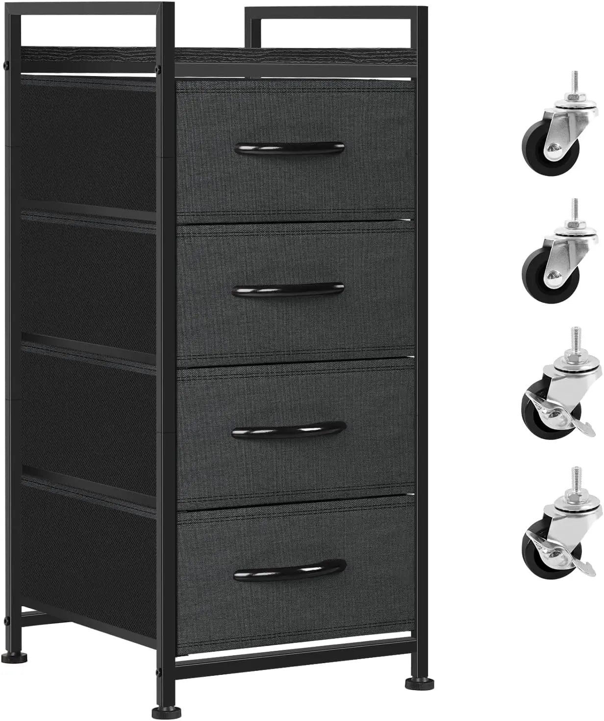 NONECN Vertical Fabric Storage Dresser With 4 Drawers for Bedroom