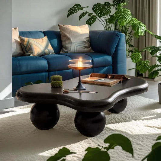 ZHUXIANG Cloud Oval Coffee Table Mid Century Modern Centerpiece