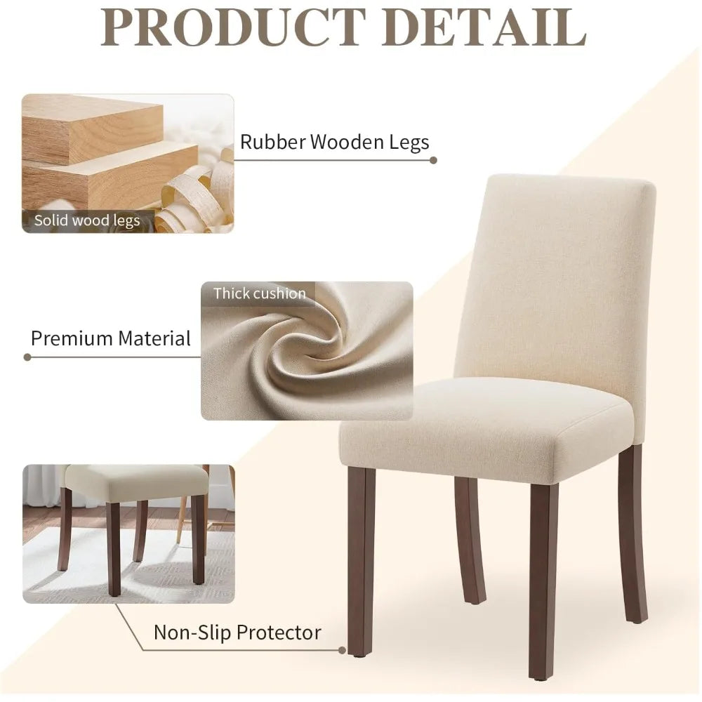 Four Piece Dining Chair Set Modern Upholstered Farmhouse Style