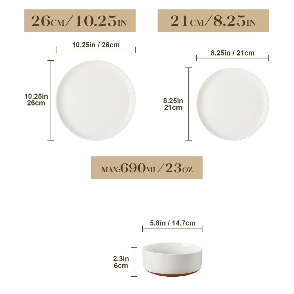 Malacasa Tara Stoneware Dinner Set