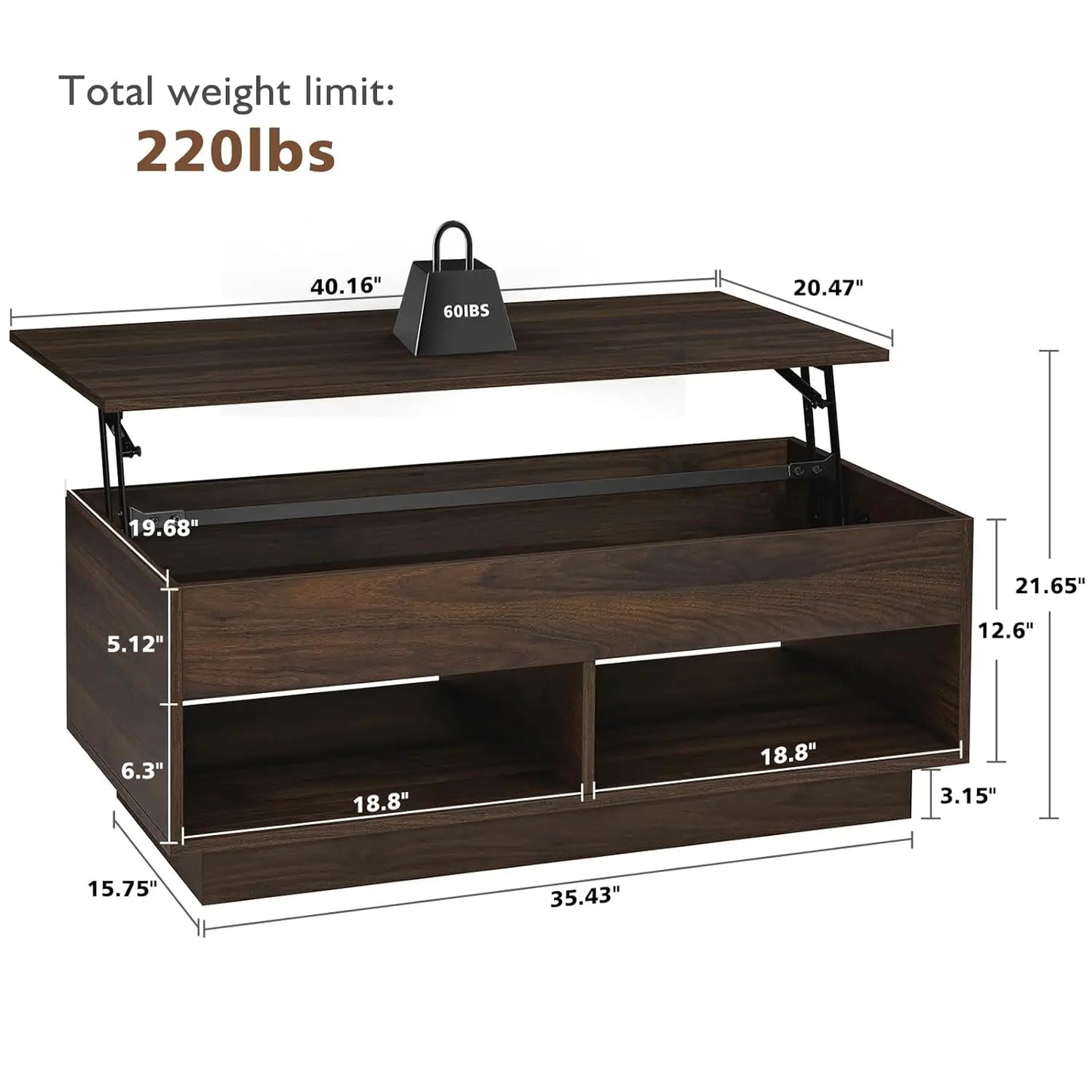 Zhuxiang LED Lift Top Coffee Table And TV Stand Set