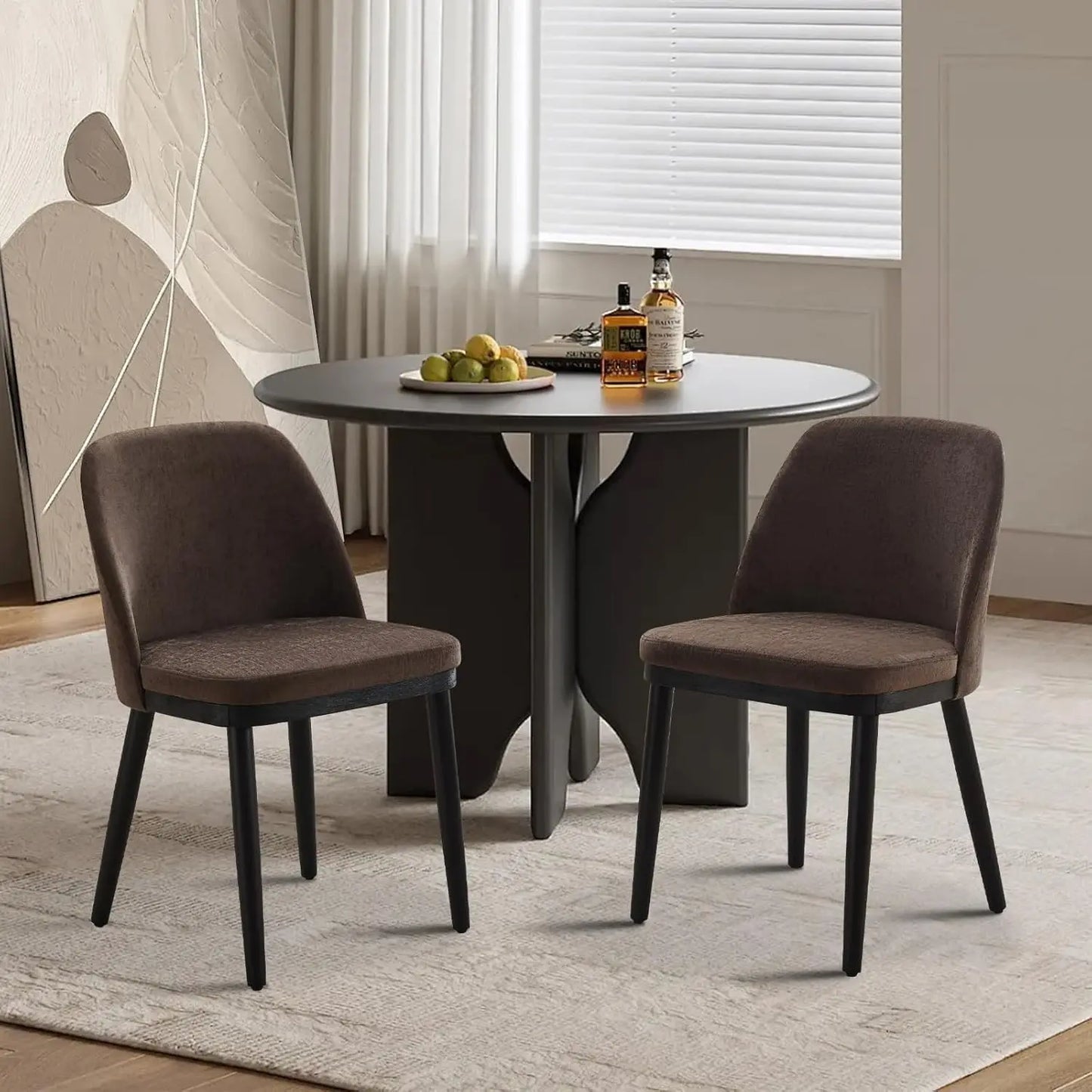 HiMISS Upholstered Dining Chairs With Wood Legs